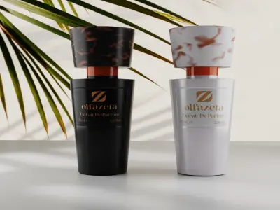 Chogan Olfazeta Luxury Perfume Bottle Black and White Design 3D model