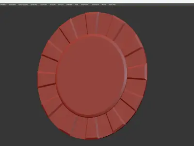Contemporary Round Italian Designer Wall Mirror Low-poly 3D model