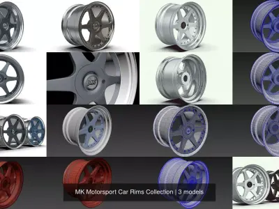 MK Motorsport Car Rims Collection 3D Model Pack