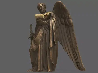 Old Man Statue Low-poly 3D model