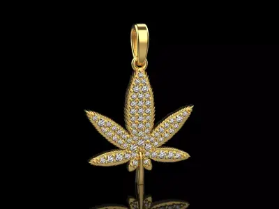 Hemp leaf marijuana Ganja leaf pendant model 292 3D print model