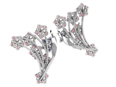 Flower Earring 2948 3D print model
