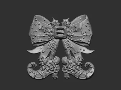 christmas shoe decor  3D print model
