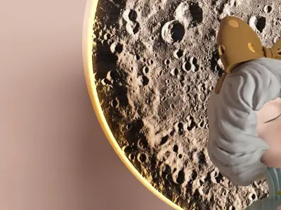 girl decoration Modern sculpture flower 3D model