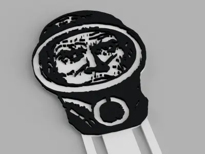 El Eternauta Mask Head Logo 2 Bookmark for books Free 3D print model