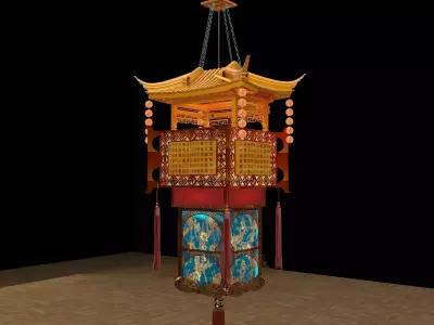 Chinese house palace lantern  3D model