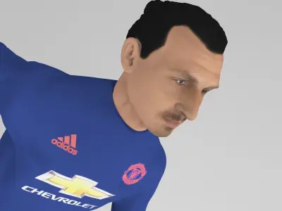 Zlatan Ibrahimovic full figurine textured 3D print model