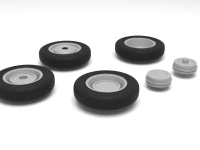 Wheels and drum brake from old pickap - 3d print ready 3D print model