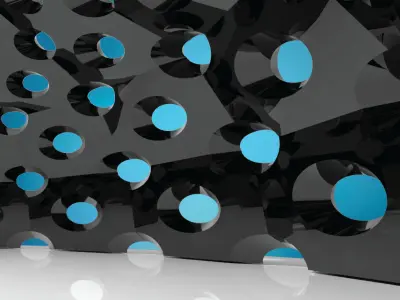 Dome pointed with round perforations large panels Low-poly 3D model