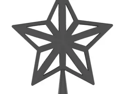 Geometric Star Christmas Tree Topper STL File  3D Printable 3D print model