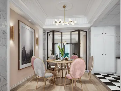 Luxury living room interior 3D model