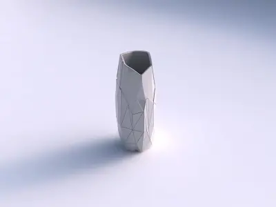 Vase arc hexagon with random triangle plates 2 3D print model