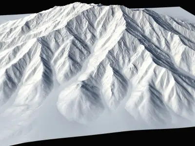 High-polly Alpine Mountain 3D model