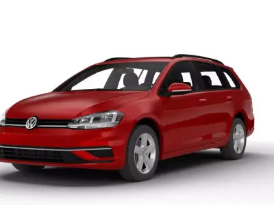 2018 volkswagen golf sportwagen Low-poly 3D model