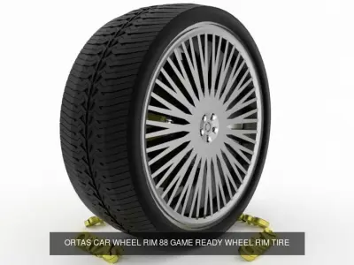 ORTAS CAR WHEEL RIM 87-88 GAME READY WHEEL 3D Model Pack