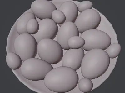 Black and white Easter eggs Low-poly 3D model
