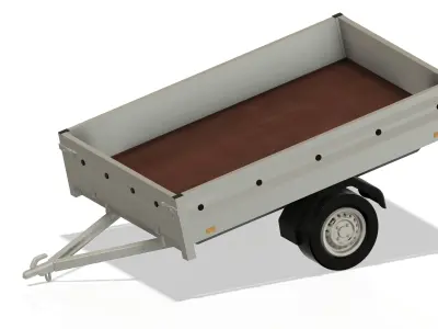 3d printable trailer for scale model cars - Hi poly 3D print model