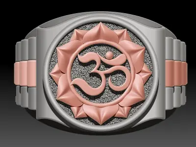 Ohm watch Man Ring silver gold printable jewelry 3D print model