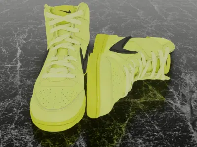 AMBUSH X NIKE DUNK HIGH FLASH LIME 3D SHOES Low-poly 3D model