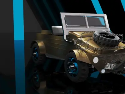 Jeep for Game Low-poly 3D model