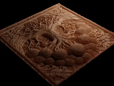 Tree of Life CNC 3d Print High Relief Sand Casting 3D print model