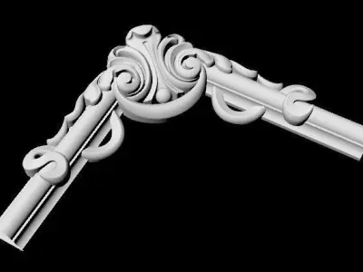 Central decor ornament for furniture 3D model 86