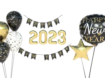 BALLOONS NEW YEAR 2023 3D model