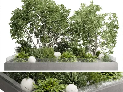 Plants Behind Galss 05 - outdoor garden set 163 Low-poly 3D model