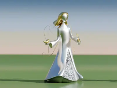 Statues of an Angel in 3 poses 3D model