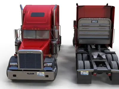 Freightliner Classic XL semitruck Low-poly 3D model