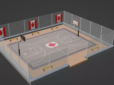 Basketball Stadium - Canada Low-poly 3D model