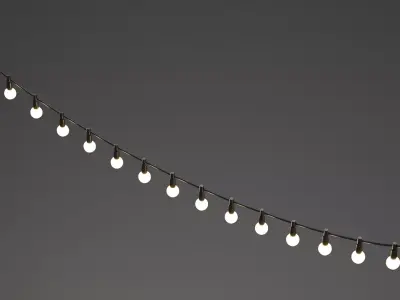 -Lightbulb Chain- Low-poly 3D model