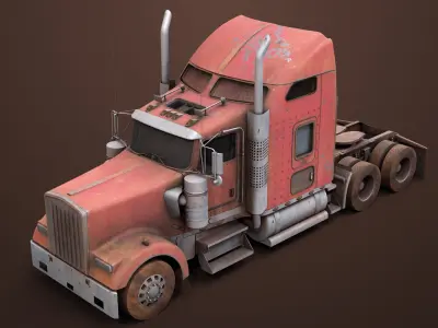 Heavy Truck 02 Chassis Old Dusty All PBR Unity UE Textures Low-poly 3D model