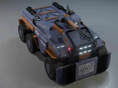 A police armored car model  LowPoly  Low-poly 3D model