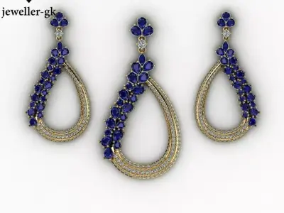 earring and medal 3D model