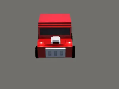 Pixel Car Low Poly Low-poly 3D model