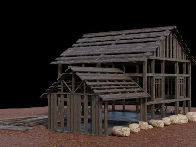 Medieval Village Asset 21- 4K Textures Game Ready Low-poly 3D model