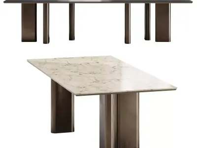 Poliform Adrien Marble Dining Table 3D model