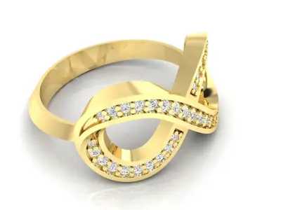 Ring M48 The luxury female ring with gems wedding 3D print model