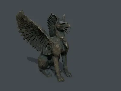 Statue Creature Low-poly 3D model
