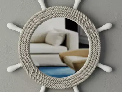 Ship Wheel Mirror 3D model