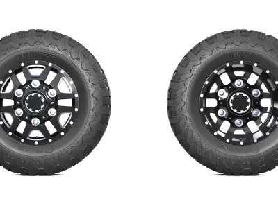 Truck Wheel Low-poly 3D model