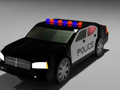 dodge charger 2007 3 cars   police - Fbi - Racing Low-poly 3D model