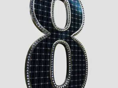 Solar Panel Number - 8 3D model