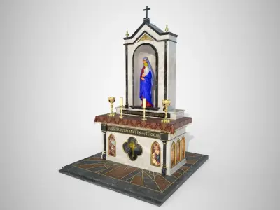  Altar shrine with the Madonna and Child 3D model