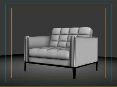 Lounge Armchair low-poly  Low-poly 3D model