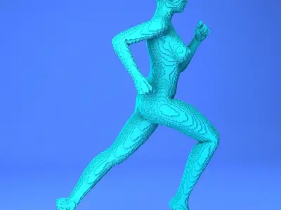 Metaverse Voxel Running Females 3D model