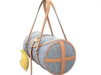 Louis Vuitton Papillon Bag Blue Low-poly 3D model