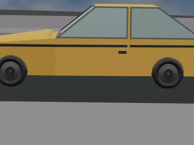 Low poly stylized Hatchback inspired by ford fiesta Low-poly 3D model