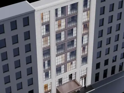 Modern building fasade 10 3D model